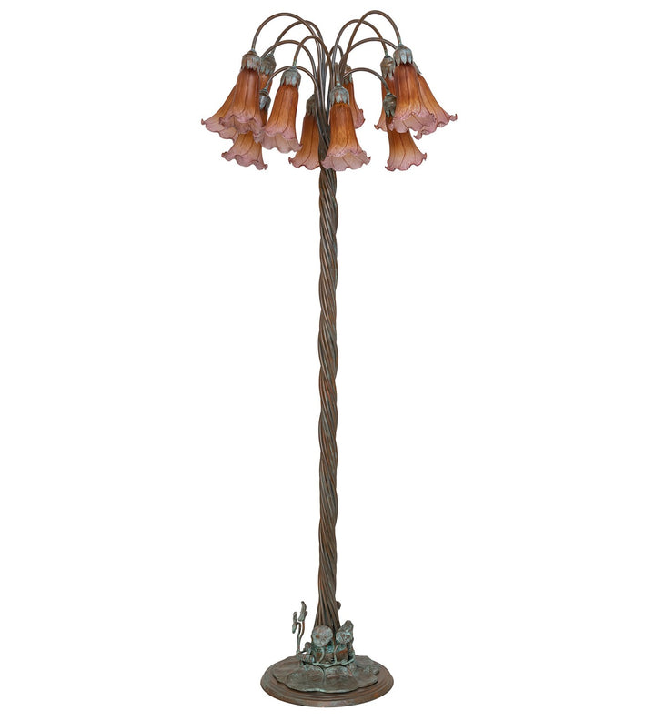 Meyda Tiffany Lighting 262118 Amber/Purple 12 Light Floor Lamp Lamp Bronze / Dark