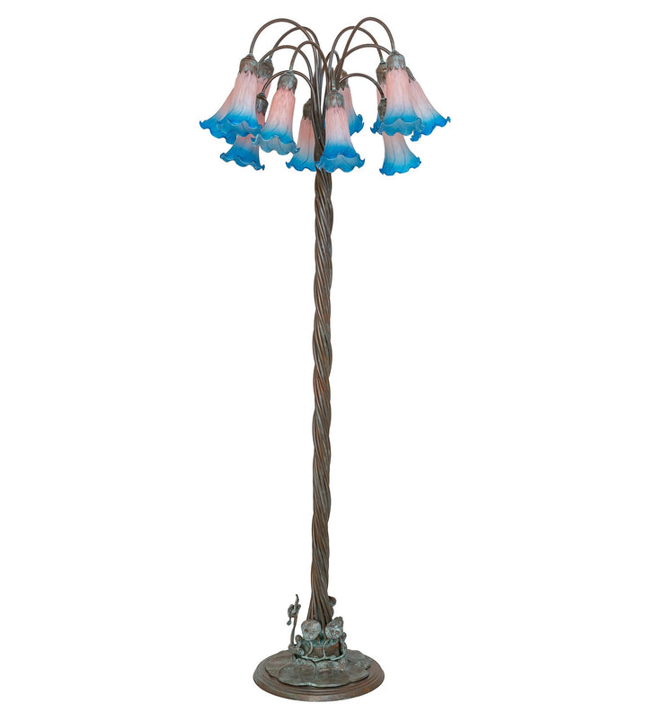 Meyda Tiffany Lighting 262119 Pink/Blue 12 Light Floor Lamp Lamp Bronze / Dark