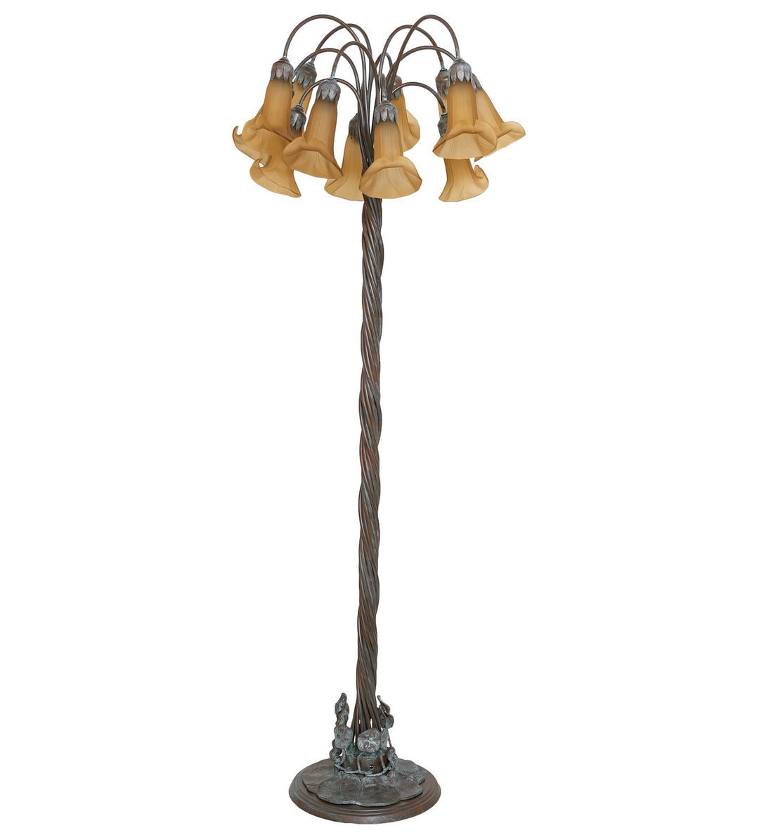 Meyda Tiffany Lighting 262122 Amber 12 Light Floor Lamp Lamp Bronze / Dark