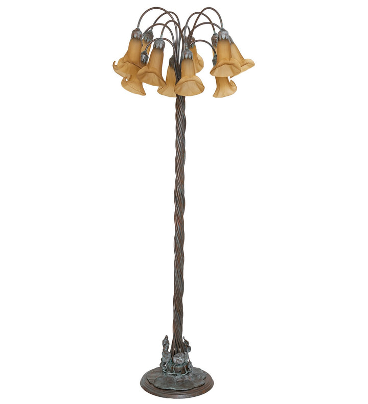 Meyda Tiffany Lighting 262122 Amber 12 Light Floor Lamp Lamp Bronze / Dark