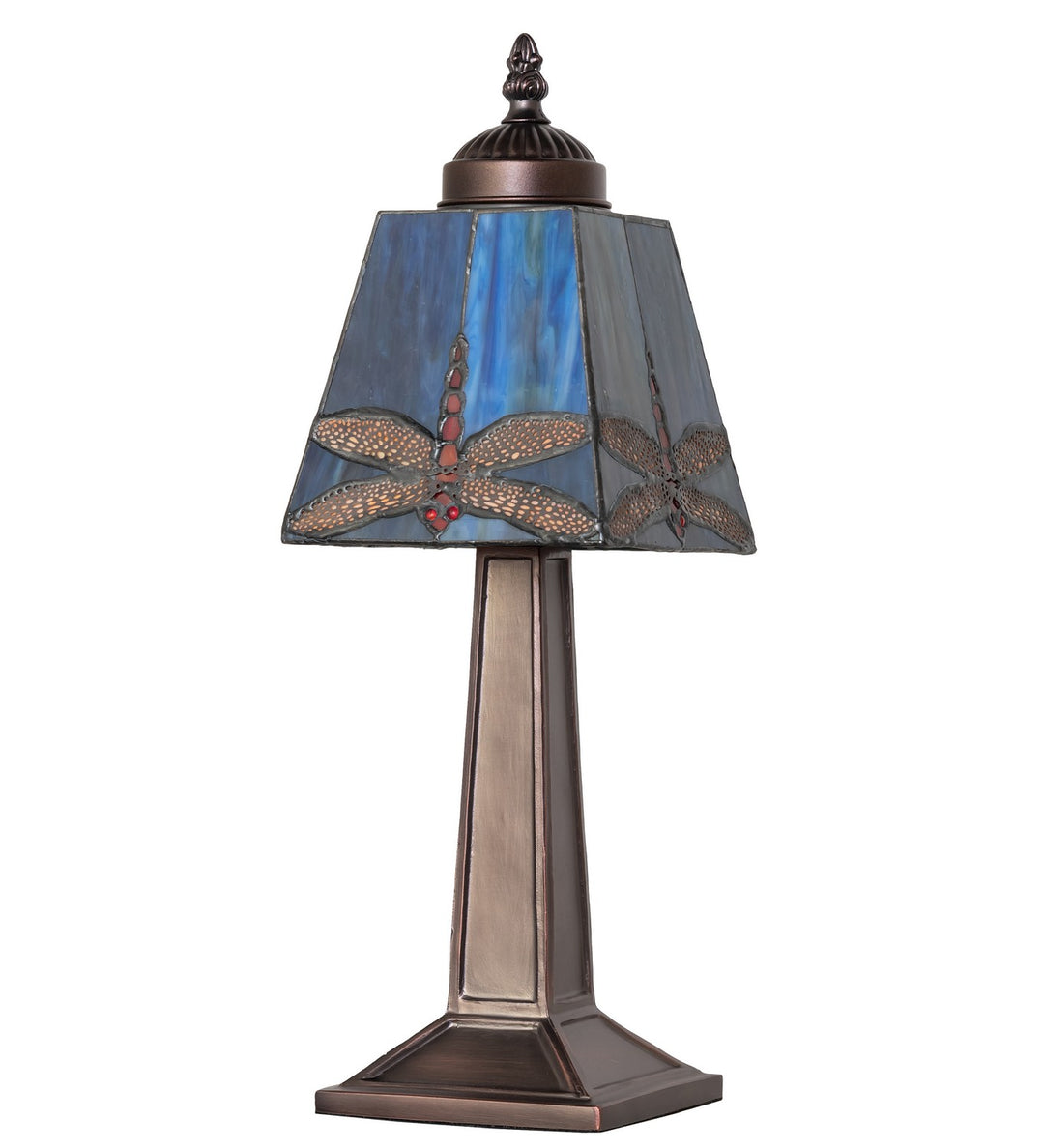 Meyda Tiffany Lighting 262778 Dragonfly One Light Mini Lamp Lamp Bronze / Dark