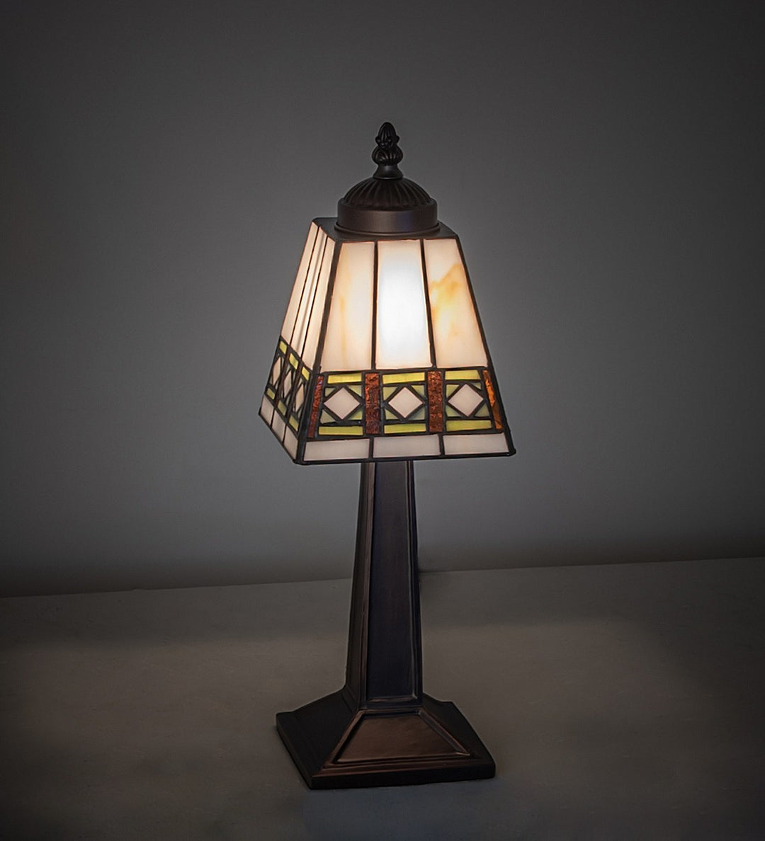 Meyda Tiffany Lighting 262809 Diamond Band Mission One Light Mini Lamp Lamp Bronze / Dark