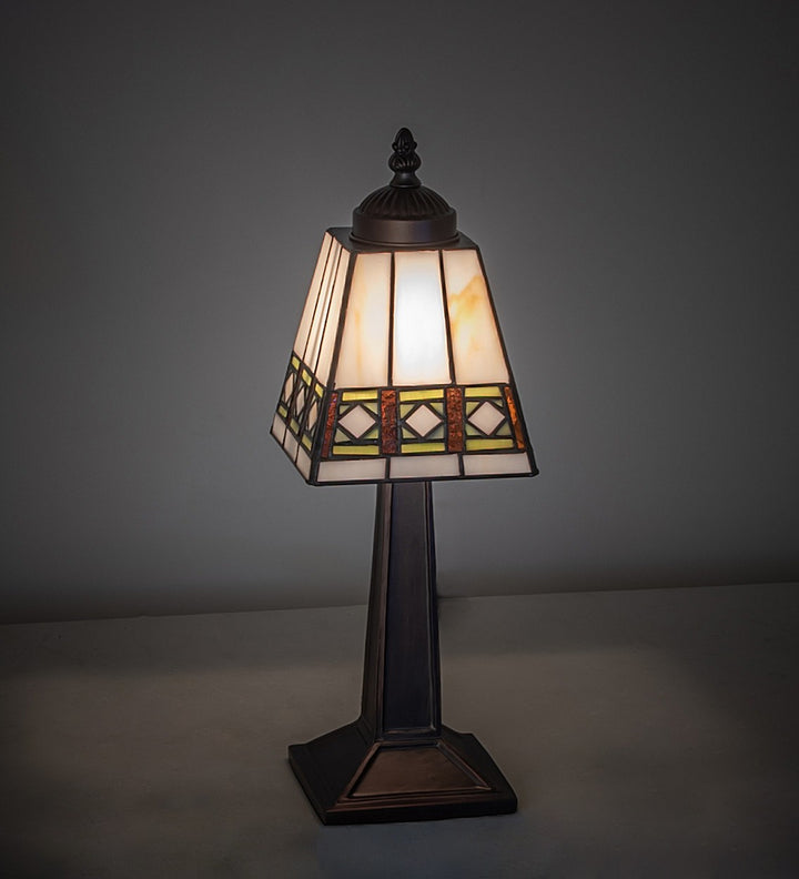 Meyda Tiffany Lighting 262809 Diamond Band Mission One Light Mini Lamp Lamp Bronze / Dark