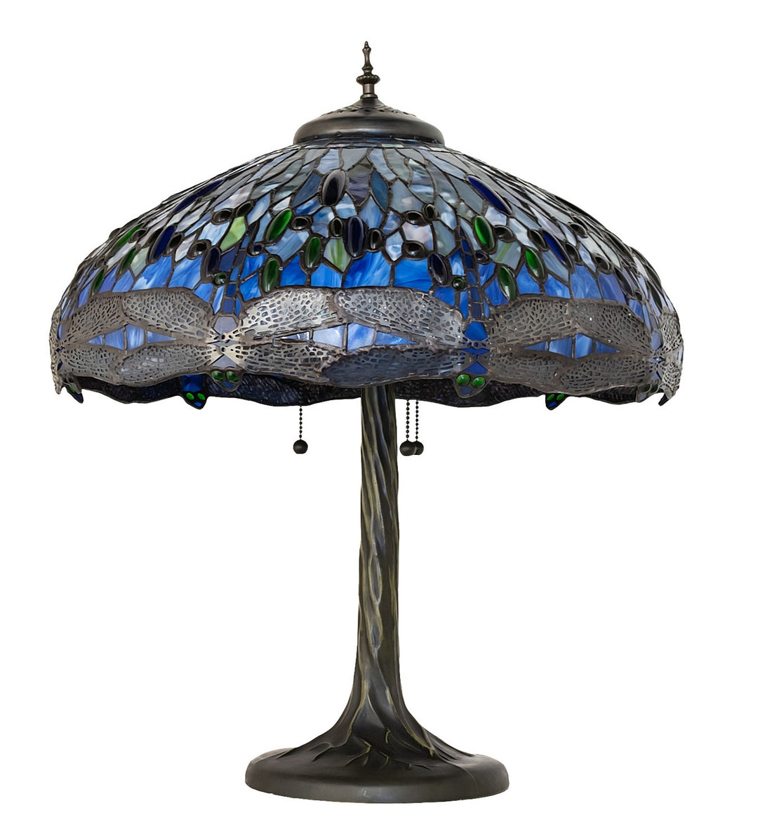 Meyda Tiffany Lighting 263097 Tiffany Hanginghead Dragonfly Three Light Table Lamp Lamp Bronze / Dark