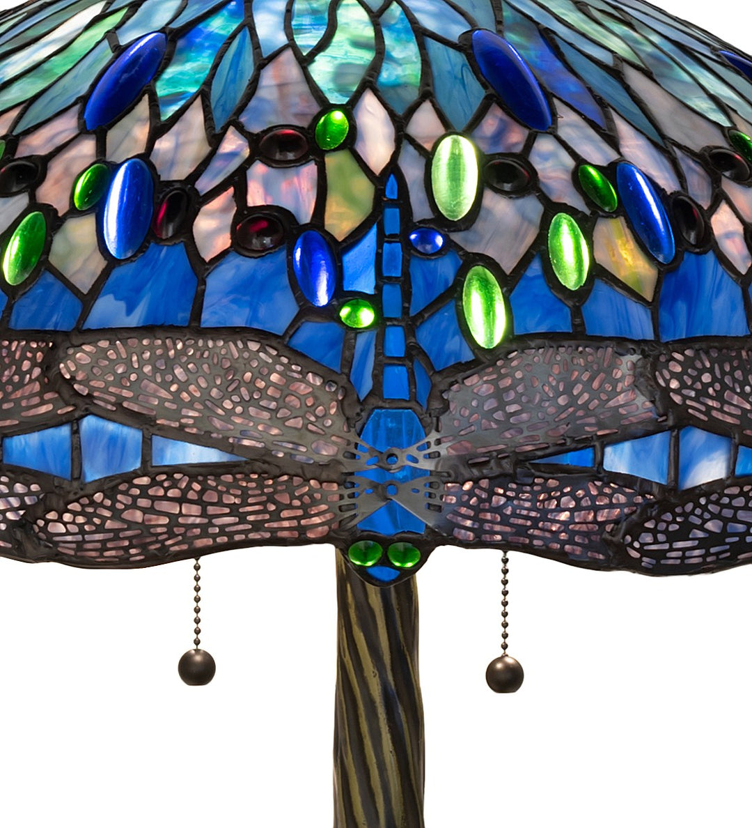 Meyda Tiffany Lighting 263097 Tiffany Hanginghead Dragonfly Three Light Table Lamp Lamp Bronze / Dark