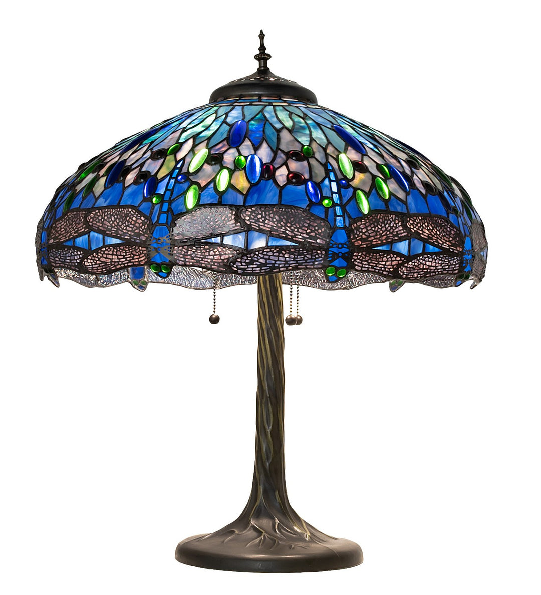 Meyda Tiffany Lighting 263097 Tiffany Hanginghead Dragonfly Three Light Table Lamp Lamp Bronze / Dark
