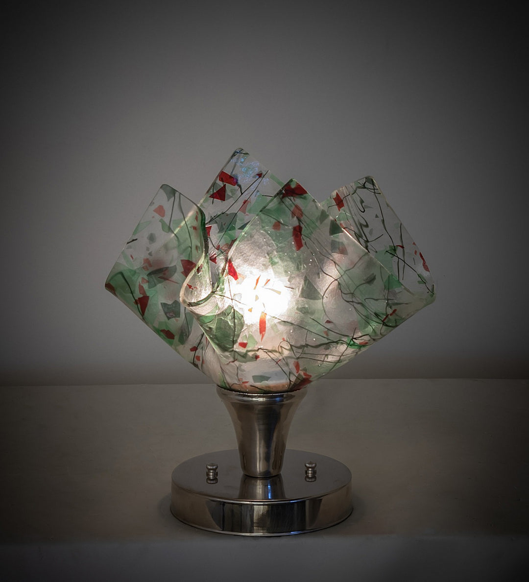 Meyda Tiffany Lighting 262876 Tossed Salad One Light Accent Lamp Lamp Pewter, Nickel, Silver