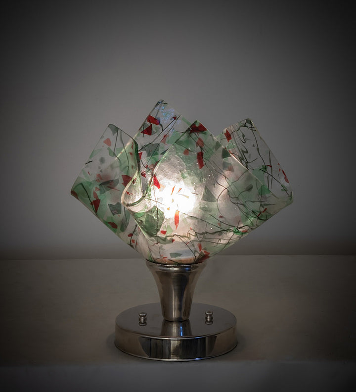 Meyda Tiffany Lighting 262876 Tossed Salad One Light Accent Lamp Lamp Pewter, Nickel, Silver