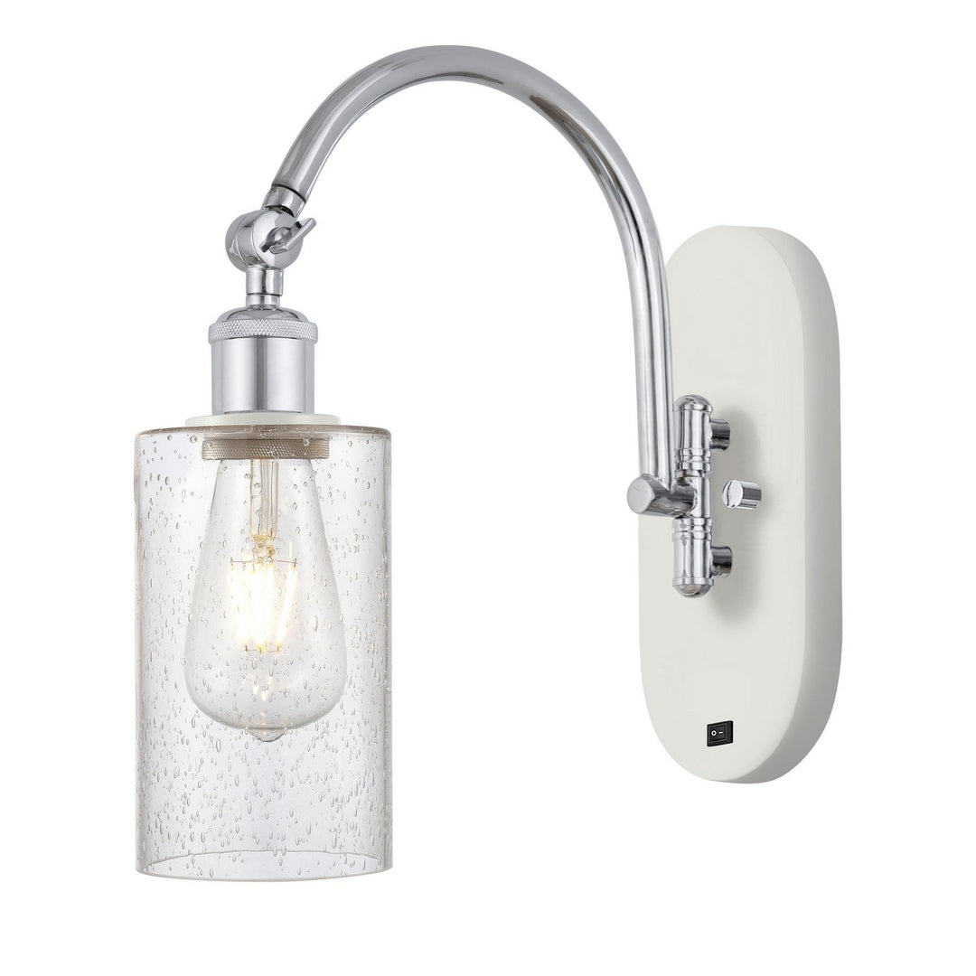 Innovations Ballston 518-1W-WPC-G804 Wall Sconce Light - White and Polished Chrome