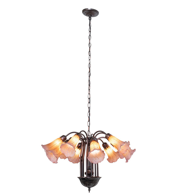 Meyda Tiffany Amber/Purple 17959 Chandelier Light - Mahogany Bronze