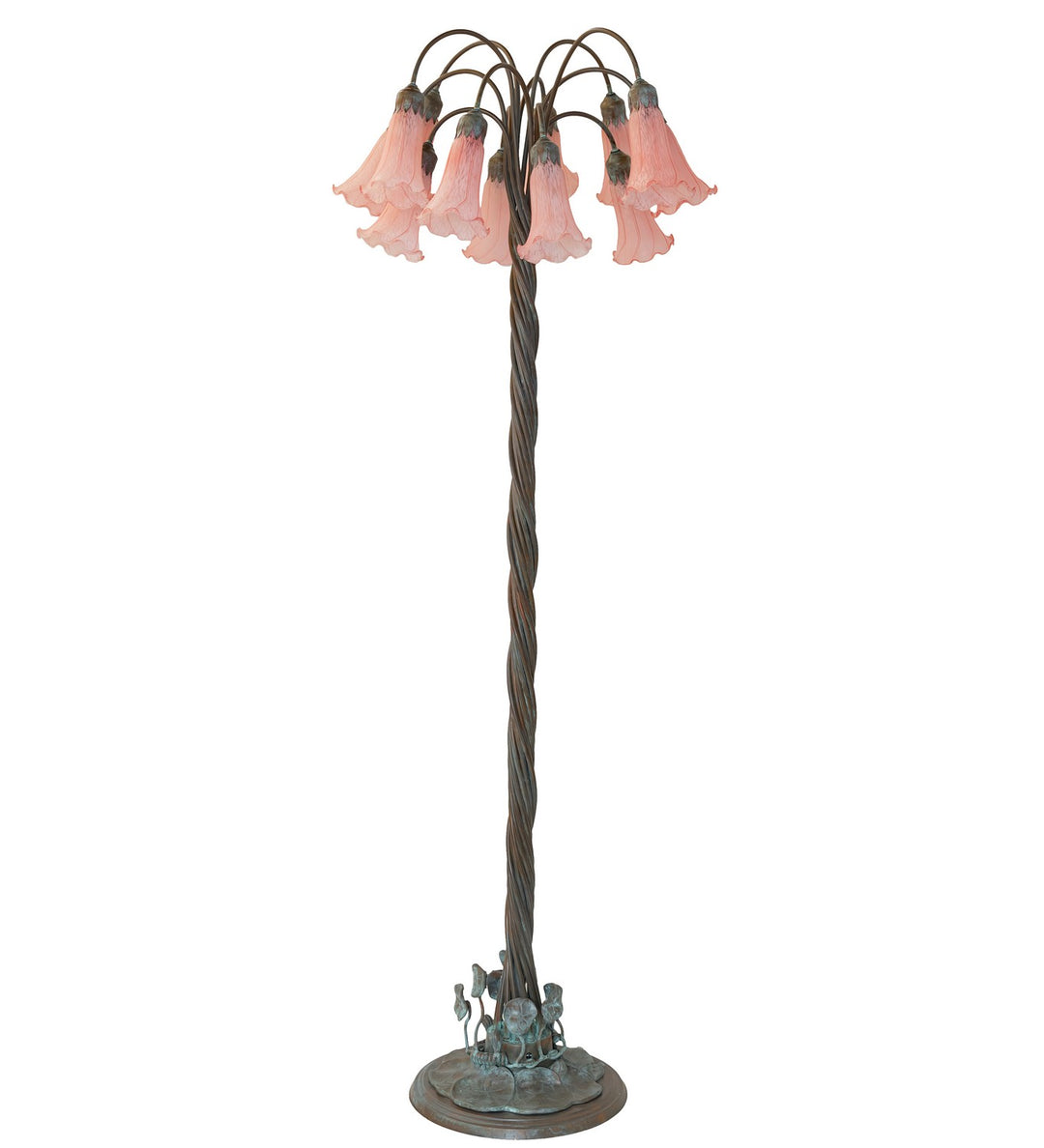 Meyda Tiffany Lighting 18255 Pink 12 Light Floor Lamp Lamp Bronze / Dark