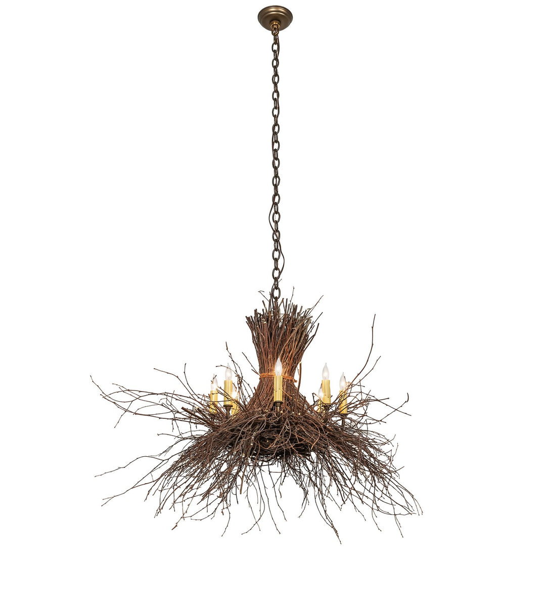 Meyda Tiffany Twigs 260850 Chandelier Light - Antique Copper,Natural Wood