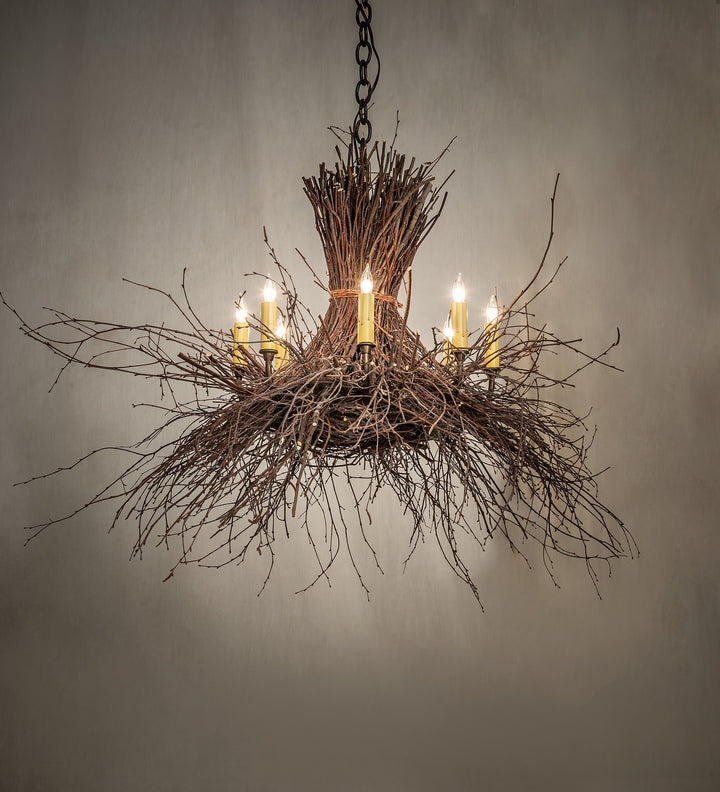 Meyda Tiffany Twigs 260850 Chandelier Light - Antique Copper,Natural Wood