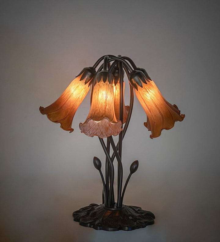 Meyda Tiffany Lighting 262218 Amber Five Light Table Lamp Lamp Bronze / Dark