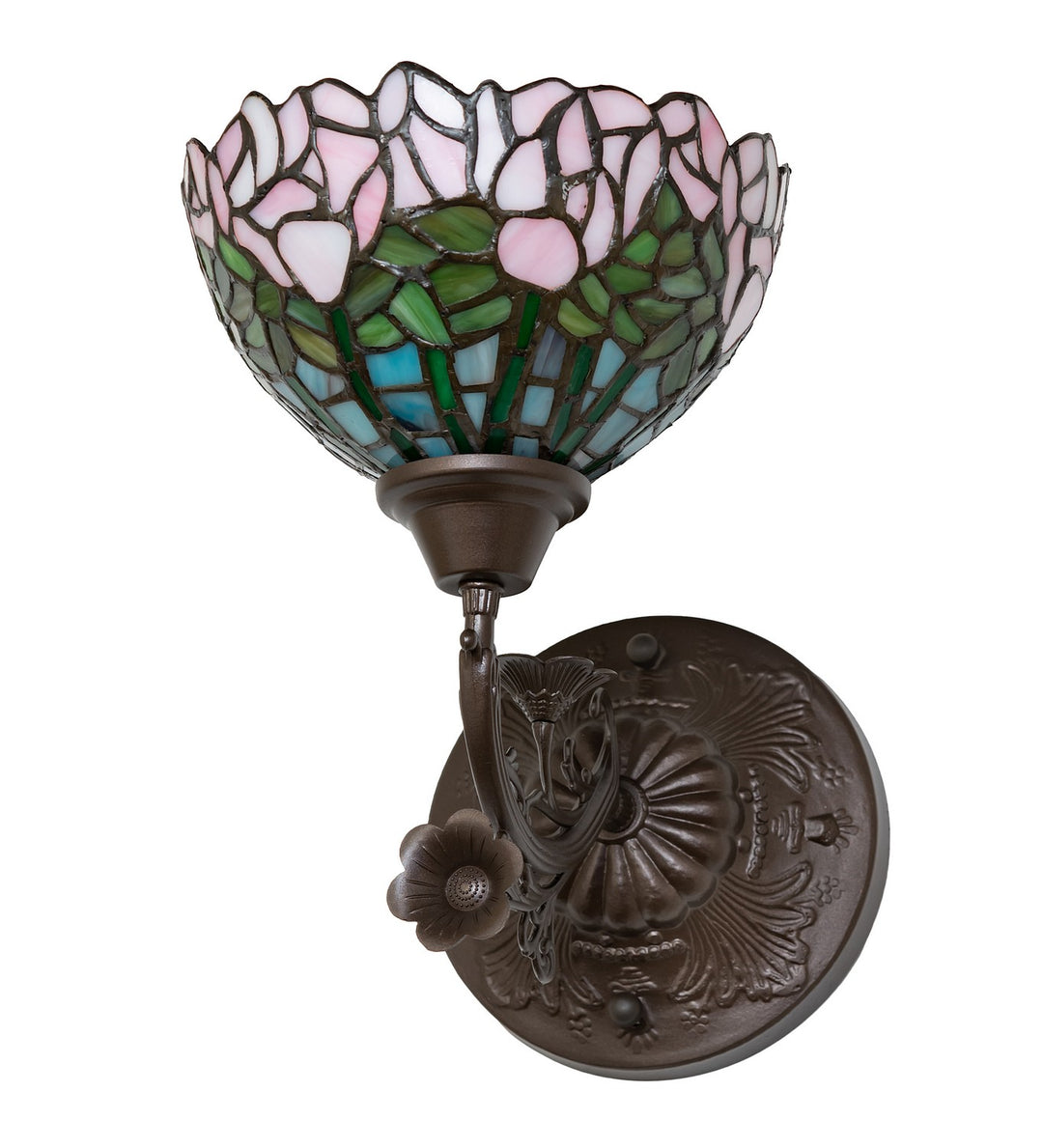Meyda Tiffany Tiffany Cabbage Rose 264377 Wall Light - Mahogany Bronze