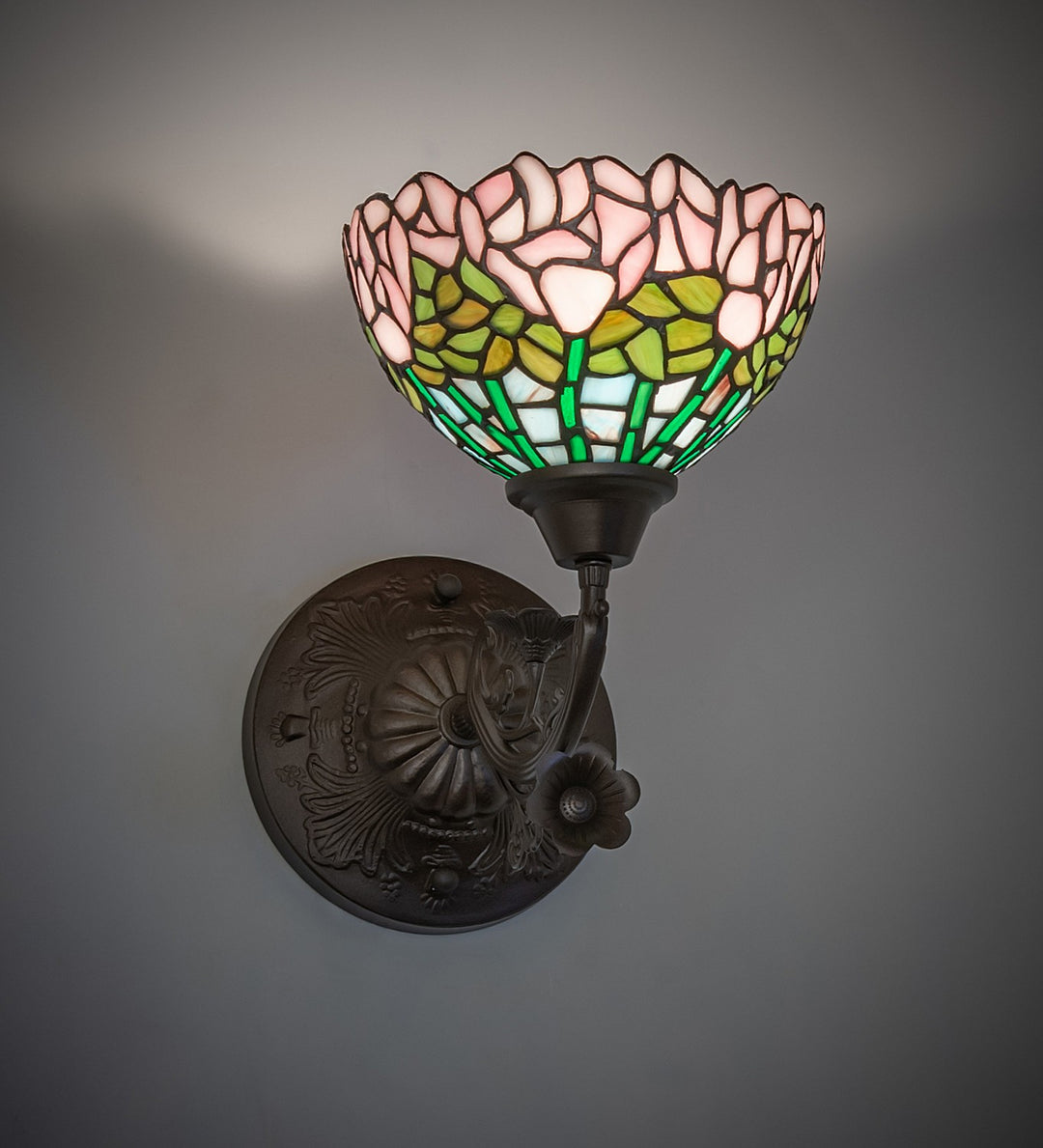 Meyda Tiffany Tiffany Cabbage Rose 264377 Wall Light - Mahogany Bronze