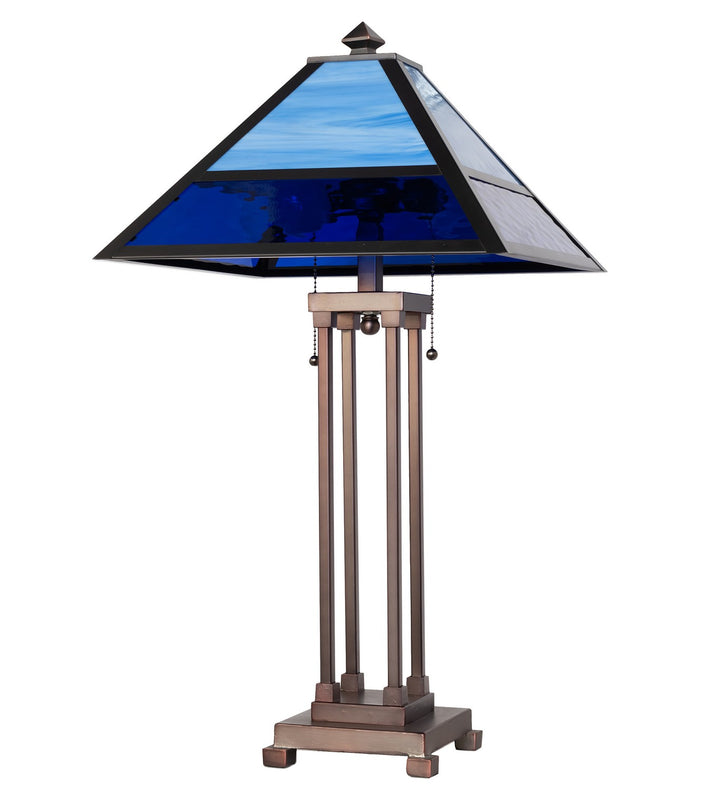 Meyda Tiffany Lighting 264614 Split Mission Two Light Table Lamp Lamp Bronze / Dark