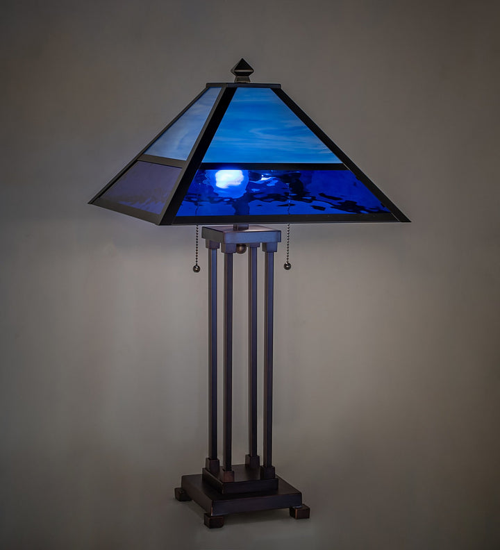 Meyda Tiffany Lighting 264614 Split Mission Two Light Table Lamp Lamp Bronze / Dark