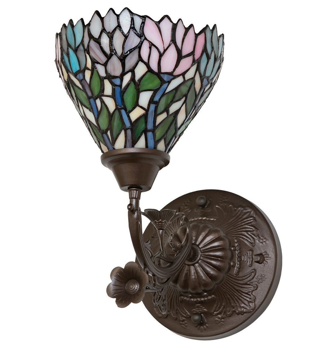 Meyda Tiffany Wisteria 36114 Wall Light - Mahogany Bronze