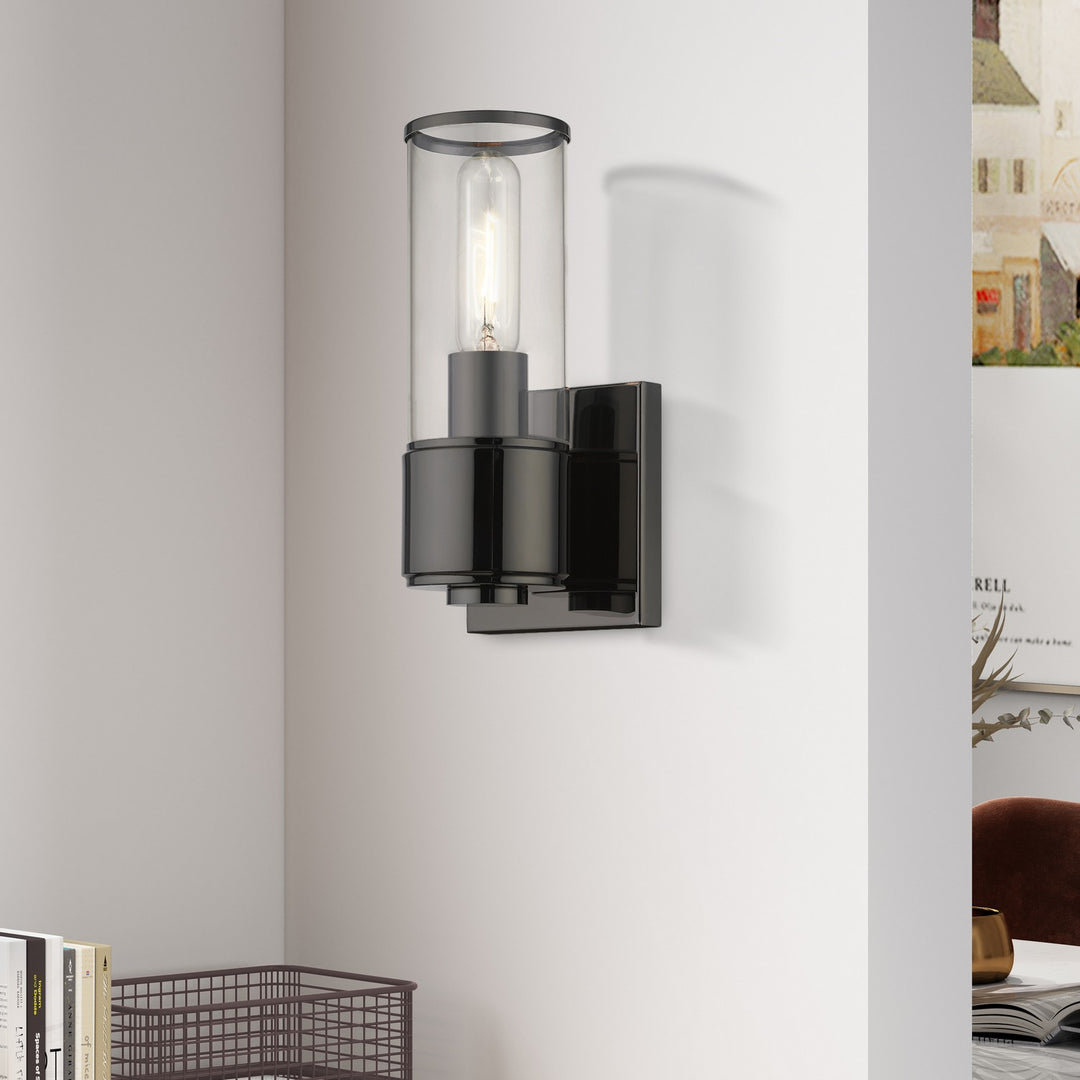 Livex Quincy 17141-46 Wall Sconce Light - Black Chrome