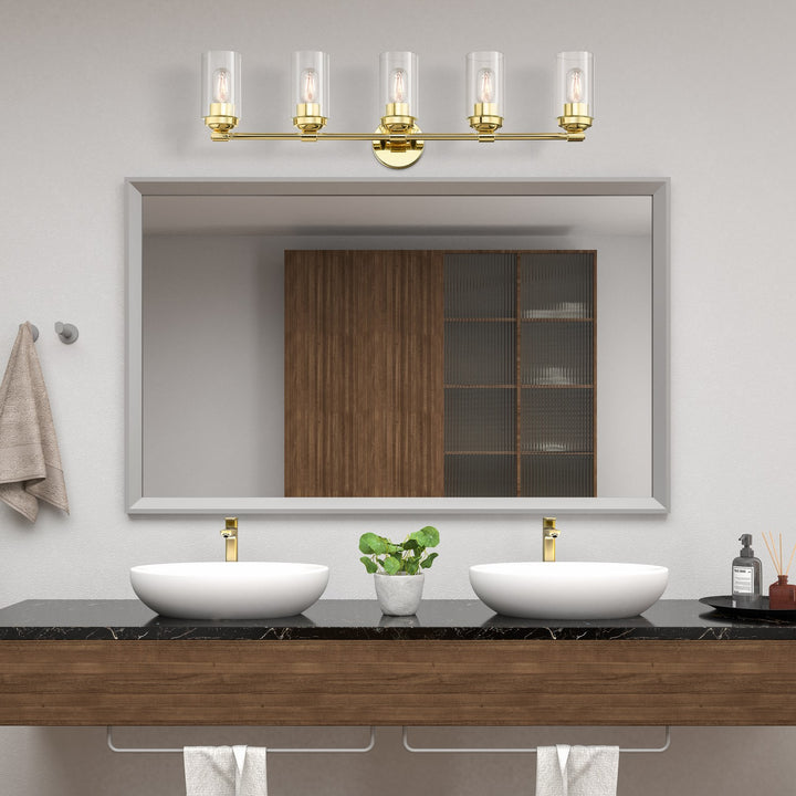 Livex Whittier 18085-02 Bath Vanity Light 35 in. wide - Polished Brass