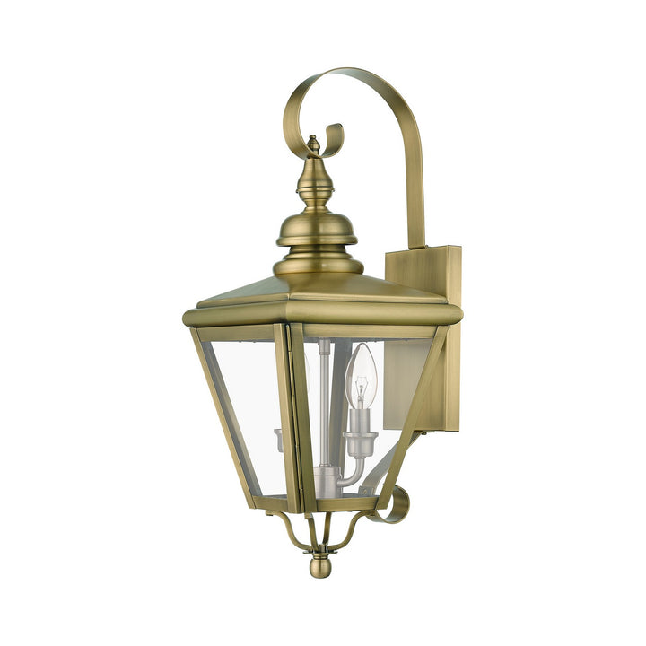 Livex Lighting 27372-01  Adams Outdoor Antique Brass With Brushed Nickel