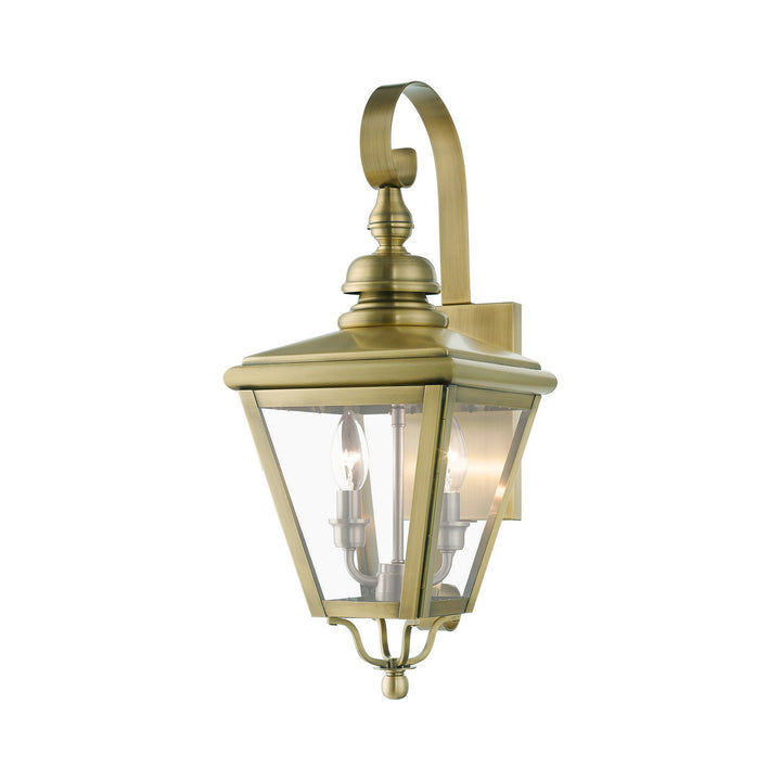Livex Lighting 27372-01  Adams Outdoor Antique Brass With Brushed Nickel