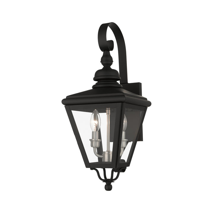 Livex Lighting 27372-04  Adams Outdoor Black With Brushed Nickel