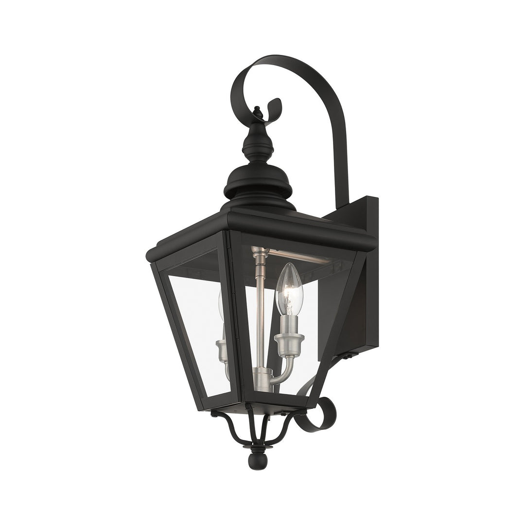 Livex Lighting 27372-04  Adams Outdoor Black With Brushed Nickel