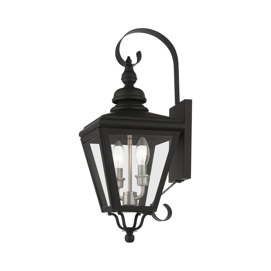 Livex Lighting 27372-04  Adams Outdoor Black With Brushed Nickel