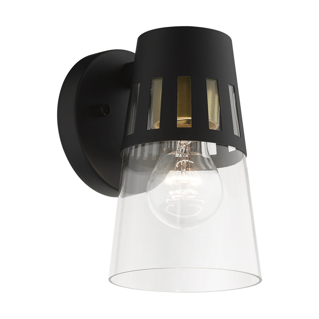 Livex Lighting 27971-04 Modern Covington Outdoor Black With Soft Gold