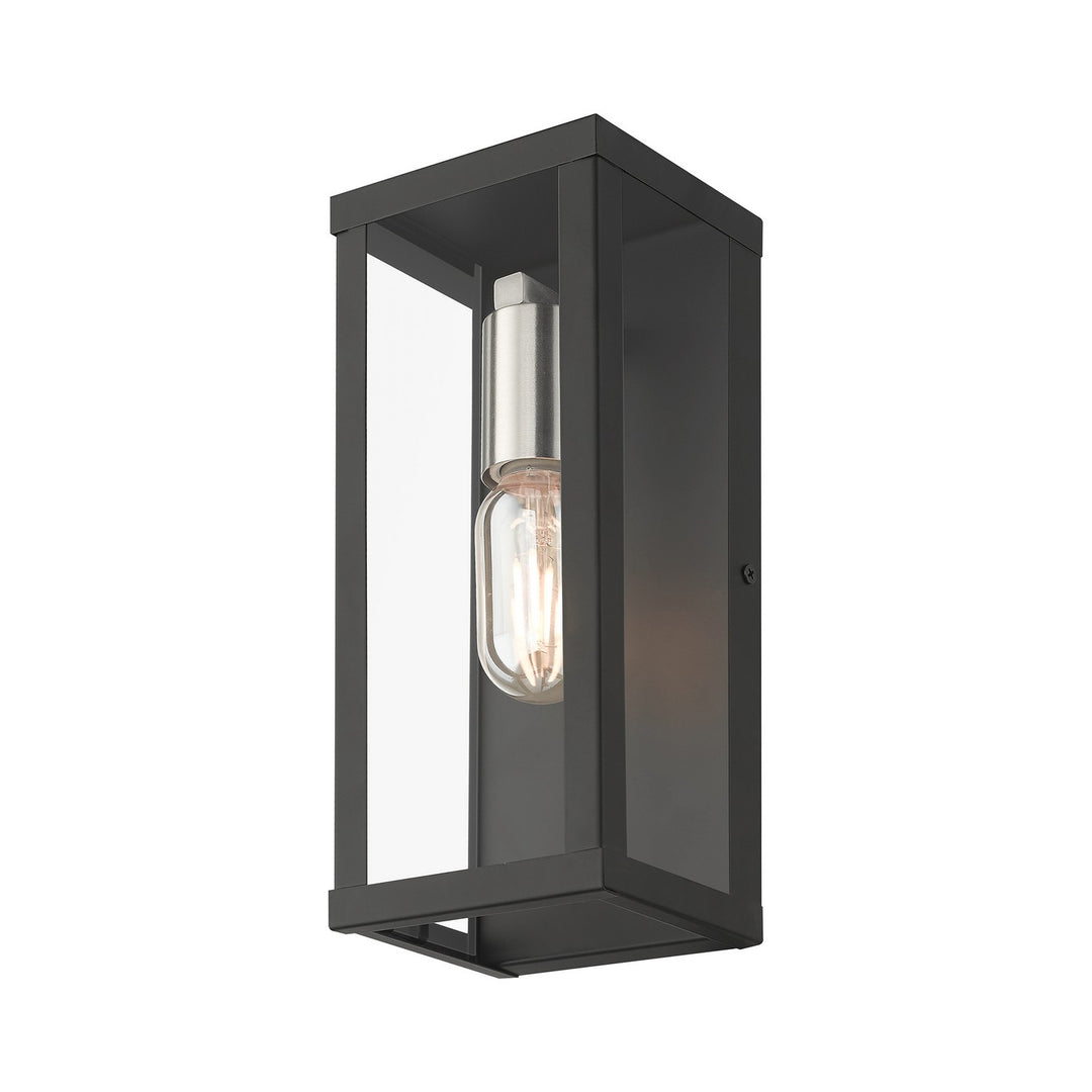 Livex Lighting 28032-04  Gaffney Outdoor Black With Brushed Nickel