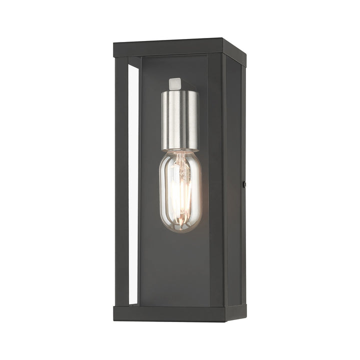 Livex Lighting 28032-04  Gaffney Outdoor Black With Brushed Nickel