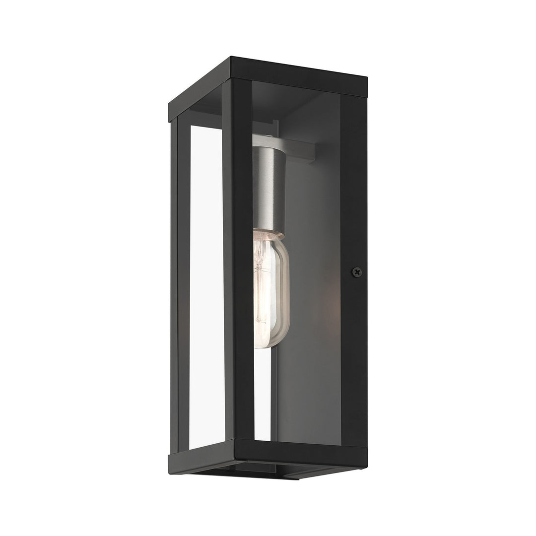 Livex Lighting 28032-04  Gaffney Outdoor Black With Brushed Nickel