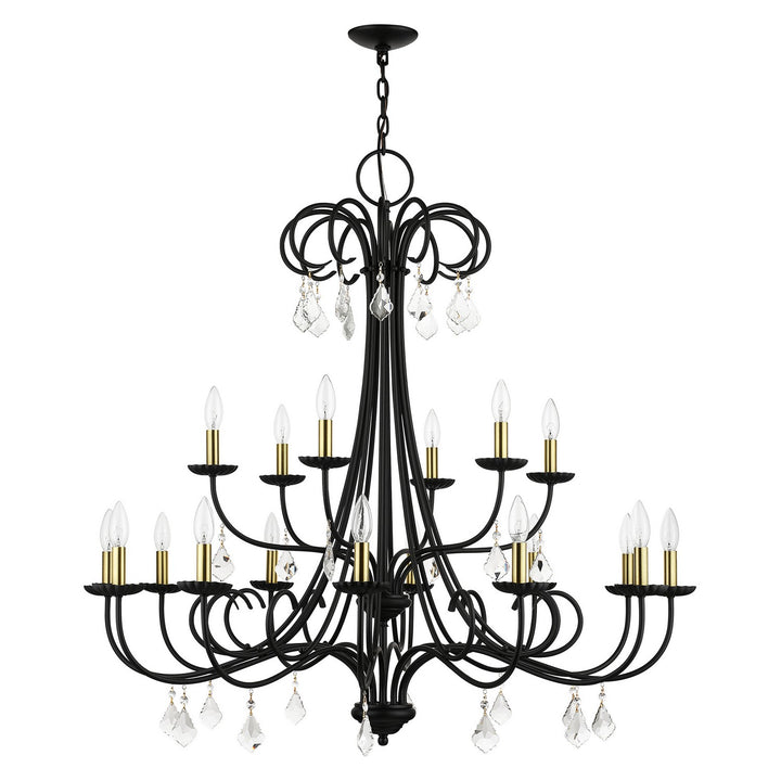 Livex Daphne 40870-04 Chandelier Light - Black with Antique Brass