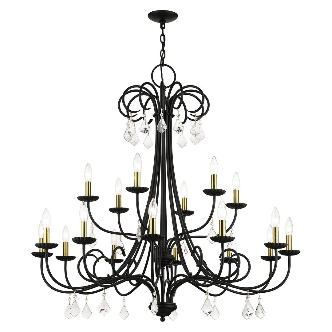 Livex Daphne 40870-04 Chandelier Light - Black with Antique Brass