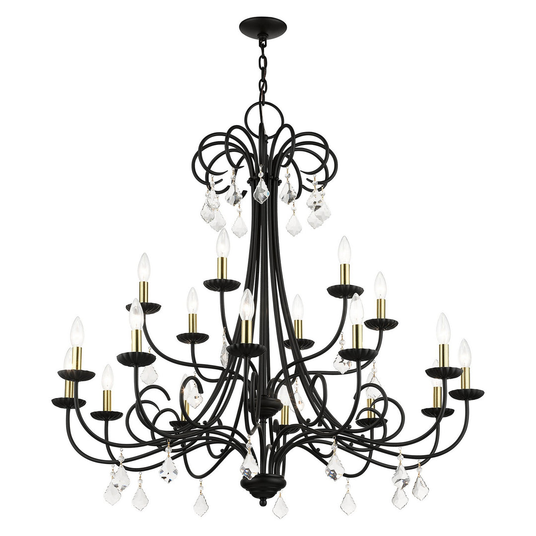 Livex Daphne 40870-04 Chandelier Light - Black with Antique Brass