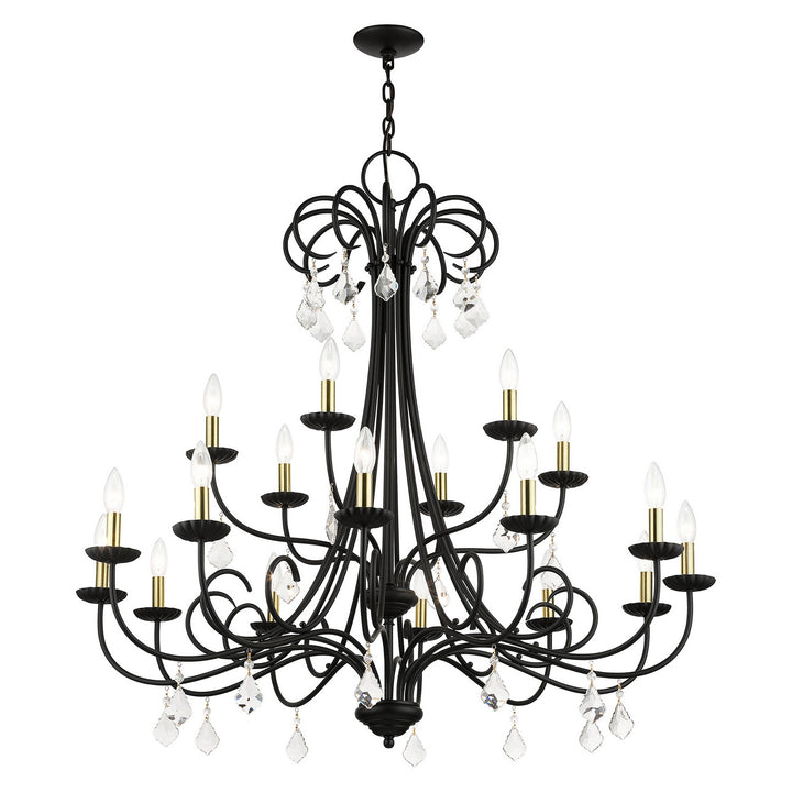 Livex Daphne 40870-04 Chandelier Light - Black with Antique Brass