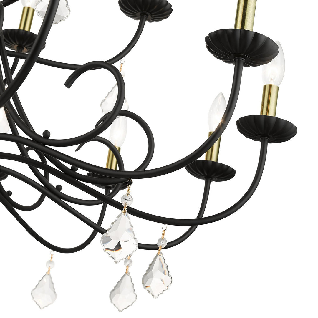 Livex Daphne 40870-04 Chandelier Light - Black with Antique Brass