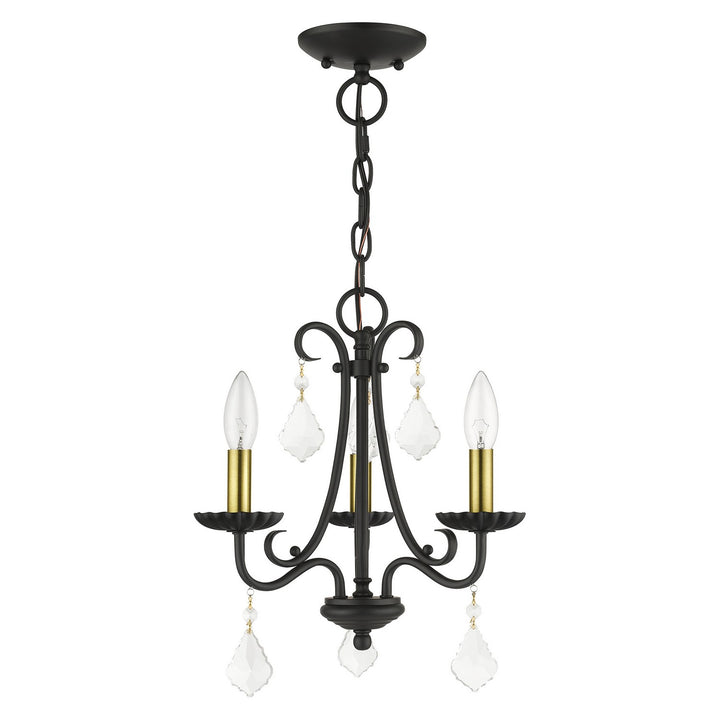 Livex Daphne 40873-04 Chandelier Light - Black with Antique Brass