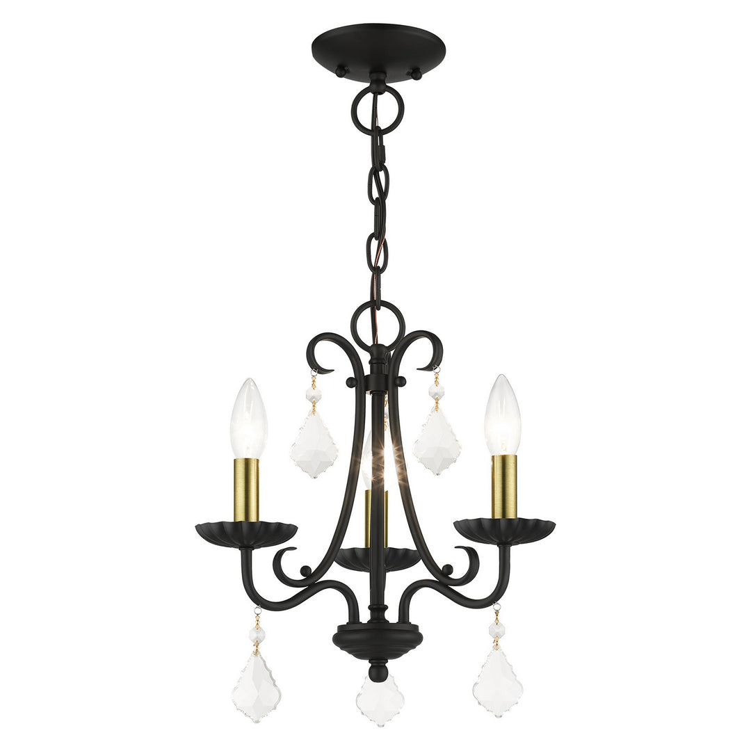 Livex Daphne 40873-04 Chandelier Light - Black with Antique Brass