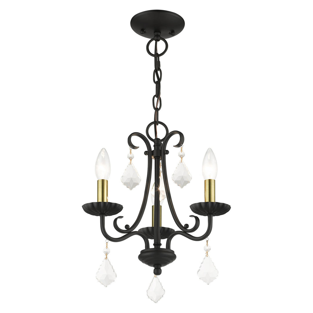 Livex Daphne 40873-04 Chandelier Light - Black with Antique Brass