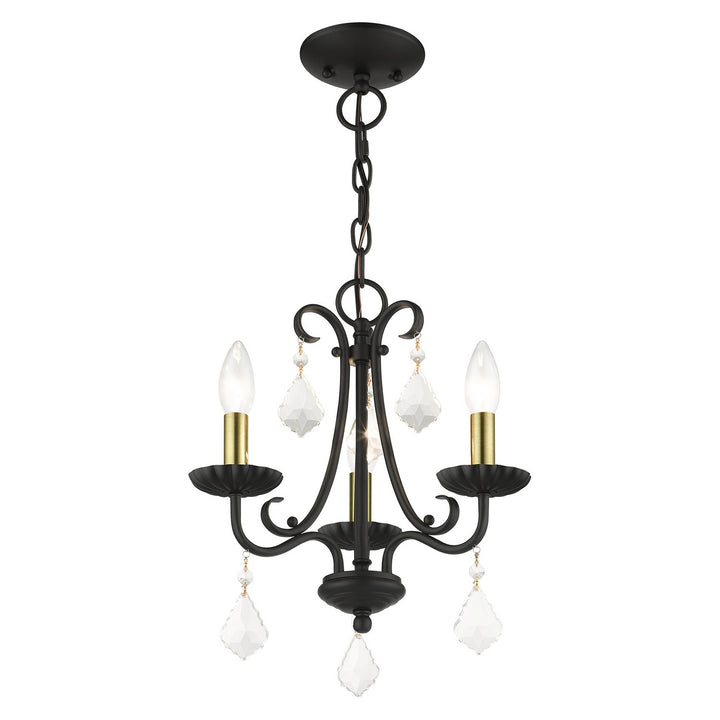 Livex Daphne 40873-04 Chandelier Light - Black with Antique Brass