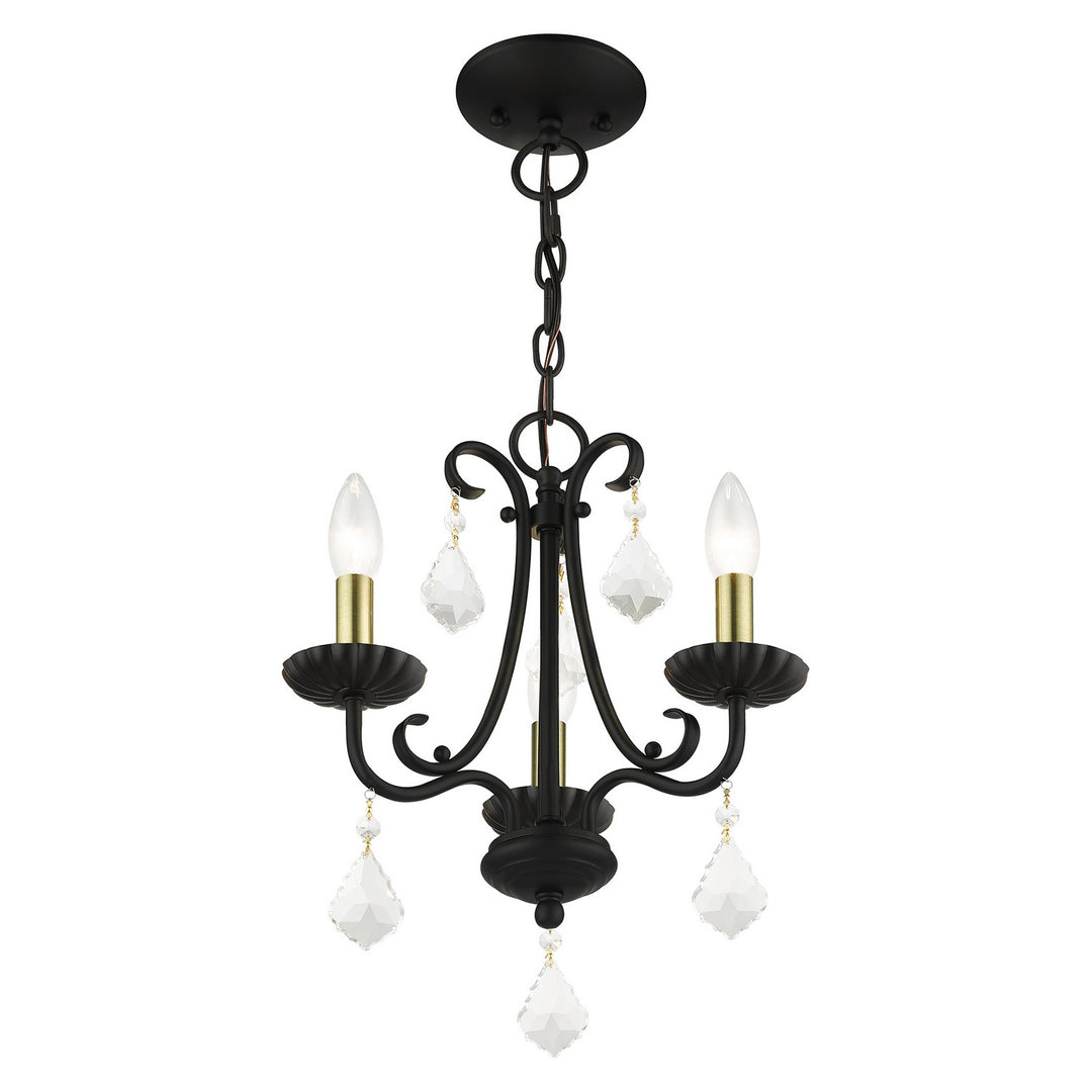 Livex Daphne 40873-04 Chandelier Light - Black with Antique Brass