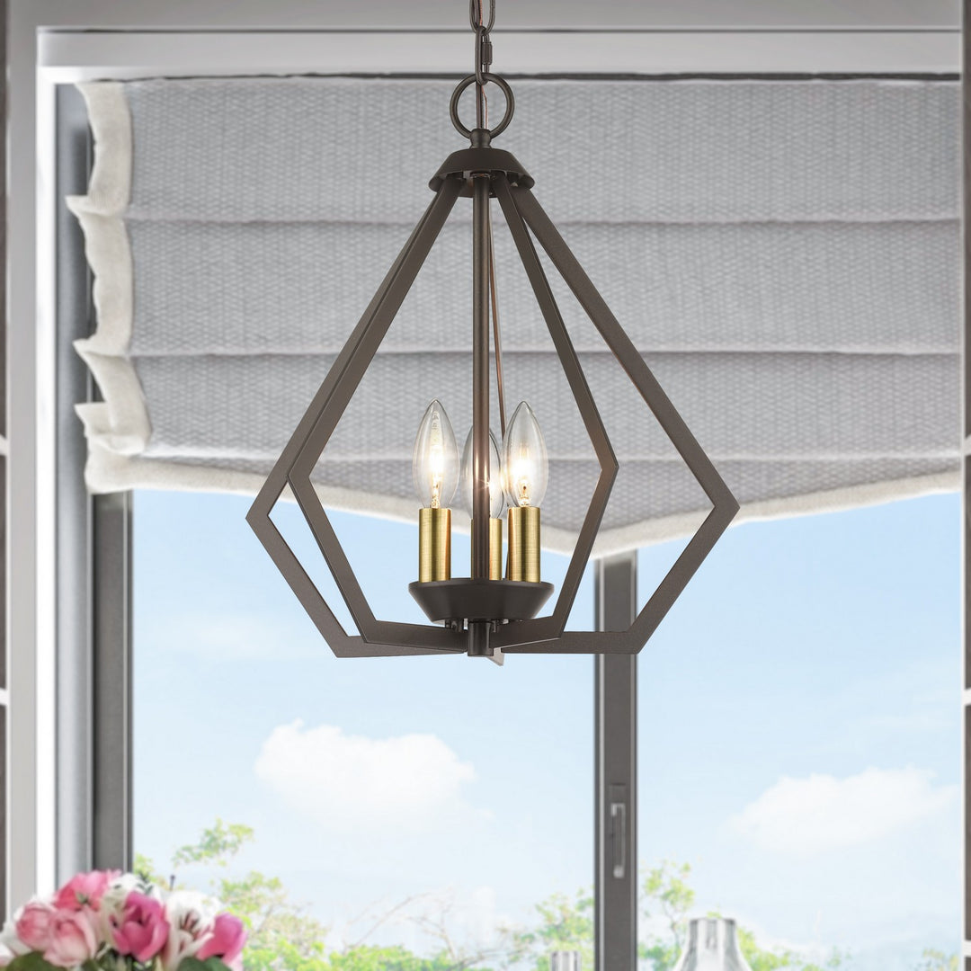 Livex Prism 40923-92 Chandelier Light - English Bronze with Antique Brass