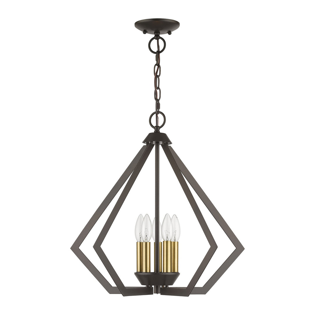 Livex Prism 40925-92 Chandelier Light - English Bronze with Antique Brass