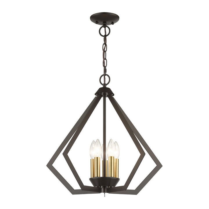 Livex Prism 40925-92 Chandelier Light - English Bronze with Antique Brass