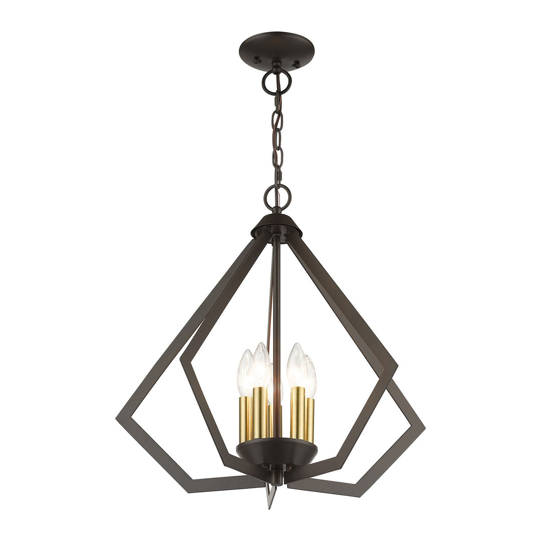 Livex Prism 40925-92 Chandelier Light - English Bronze with Antique Brass