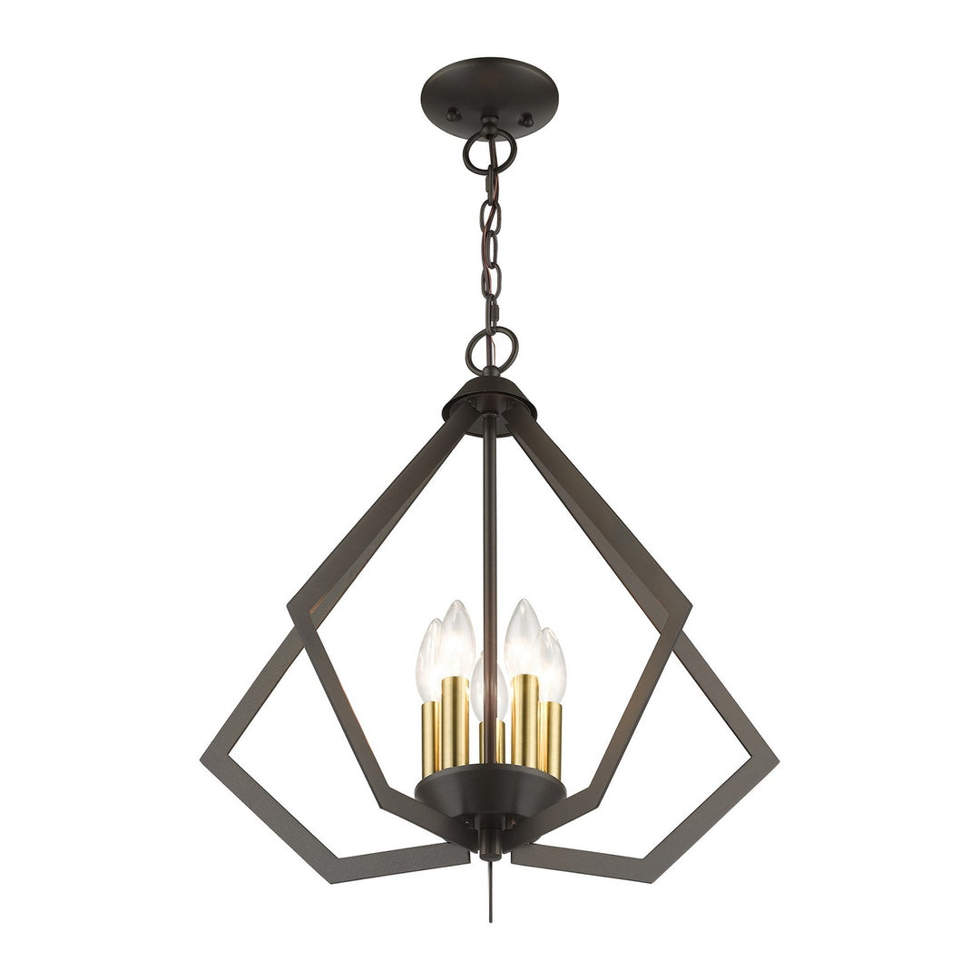 Livex Prism 40925-92 Chandelier Light - English Bronze with Antique Brass