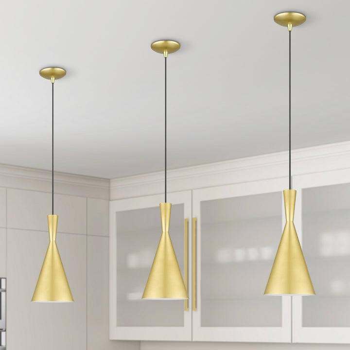 Livex Waldorf 41185-33 Pendant Light - Soft Gold with Polished Brass